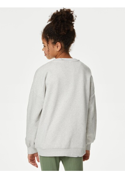 Marks & Spencer Yıldız Desenli Yuvarlak Yaka Sweatshirt