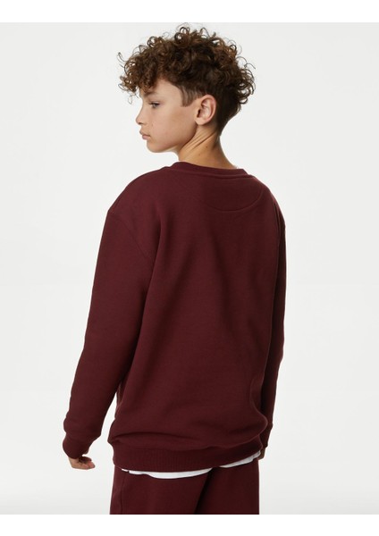 Marks & Spencer Slogan Desenli Yuvarlak Yaka Sweatshirt