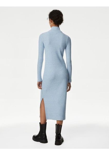Regular Fit Midi Triko Elbise