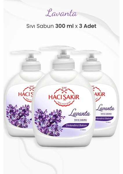 Hacı Şakir Lavanta Dinlendirici Sıvı Sabun 300 ml x 3 Adet