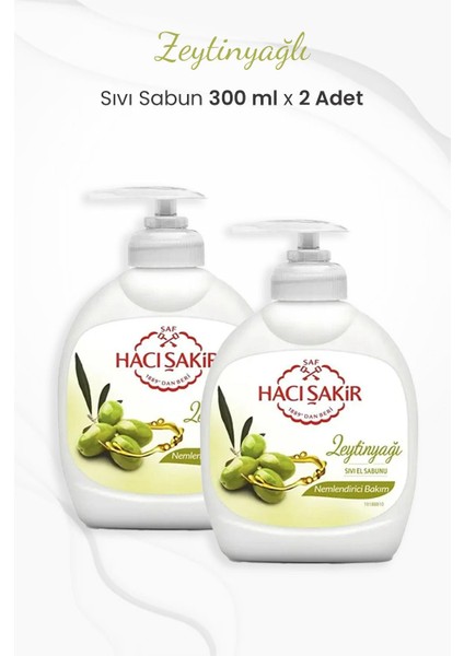 Zeytinyağlı Nemlendirici Sıvı Sabun 300 ml x 2 Adet