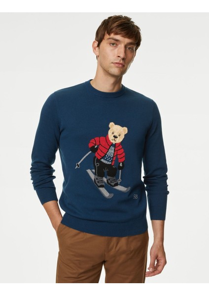 Marks & Spencer Saf Pamuklu Spencer Bear™ Kazak