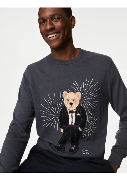 Marks & Spencer Saf Pamuklu Spencer Bear™ Kazak