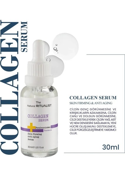 3'lü Cilt Bakım Serum Seti Hyaluronic Acid + C Vitamini + Collagen Serum