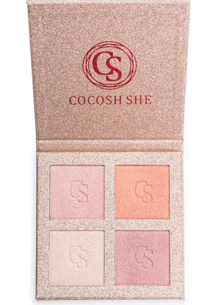 Bright 4 Renk Aydınlatıcı Highlighter Paleti, Yüksek Pigmentasyon, Yumuşak Doku, Gün Boyu Kalıcılık fiyatları