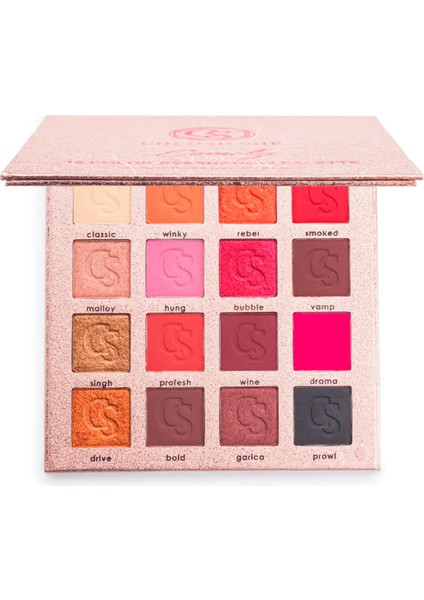 Comely Eyeshadow 16 Renk Far Paleti, Yüksek Pigmentasyon, Topaklanmaz, Kolay Dağılım