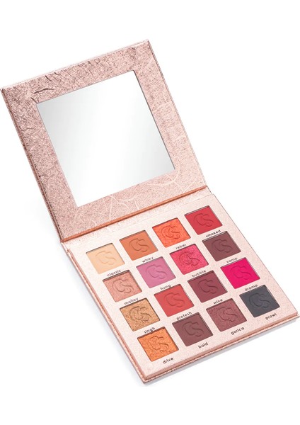 Comely Eyeshadow 16 Renk Far Paleti, Yüksek Pigmentasyon, Topaklanmaz, Kolay Dağılım