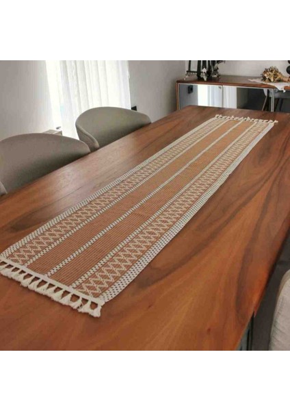 Pamuklu Şal Motif Dantel Örgü Runner 35X150