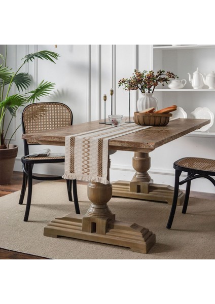 Organik Pamuk Dantel Runner Kilimli Desen 150X35 fırsatları