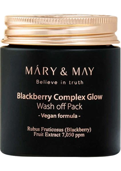 Mary And May Blackburry Complex Glow Wash Off Pack Nemlendirici ve Aydınlatıcı Cilt Bakım Maskesi 125G