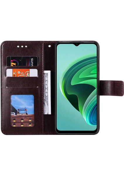 Xiaomi Için Redmi Note 11E 5g/redmi 10 5g/redmi 10 Prime+ 5g Contom Anti-Cüzdan Stand Tasarımı Baskılı Mandala Çiçek Pu Deri Telefon Flip Cover Telefon Vaka-Kahverengi (Yurt Dışından)