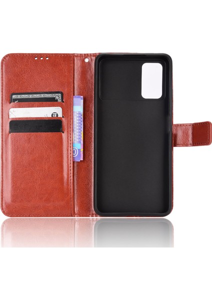 Xiaomi Için Poco M4 Pro 4g Deri Flip Cüzdan Kabuğu Çılgın At Doku Stand Fonksiyonu Yumuşak Tpu Strap-Brown (Yurt Dışından) fırsatları