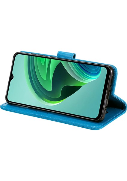 Xiaomi Için Redmi Note 11E 5g/redmi 10 5g/redmi 10 Prime+ 5g Contizasyon Anti-Cüzdan Stand Tasarımı Mandala Çiçek Pu Deri Telefon Flip Kapak Telefon Kılıf Mavisi (Yurt Dışından)