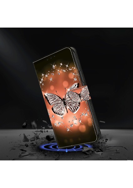 Xiaomi Redmi Için Telefon Kılıfı Not 12 5g (Çin)/(Hindistan)/(Global)/poco X5 5g, Pu Deri 3D Desen Stand Stand Flip Cüzdan Kapak Crystal Kelebek (Yurt Dışından) fırsatları
