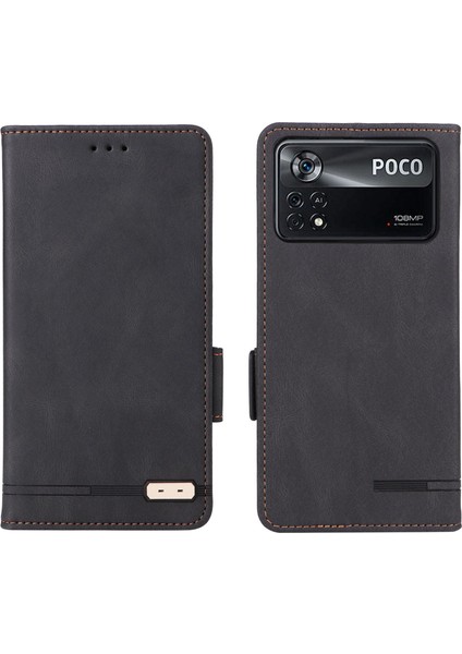 Xiaomi Için Poco X4 Pro 5g Stand Cüzdan Deri Kılıf Donanım Tasarımı Manyetik Toka Telefon Kapak Black (Yurt Dışından) fiyatları