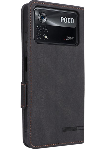 Xiaomi Için Poco X4 Pro 5g Stand Cüzdan Deri Kılıf Donanım Tasarımı Manyetik Toka Telefon Kapak Black (Yurt Dışından) fırsatları