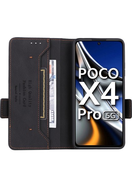 Xiaomi Için Poco X4 Pro 5g Stand Cüzdan Deri Kılıf Donanım Tasarımı Manyetik Toka Telefon Kapak Black (Yurt Dışından) indirimleri