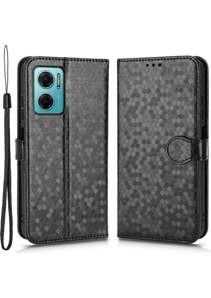 Xiaomi Için Redmi Note 11E 5g/redmi 10 5g/redmi 10 Prime+ 5g Baskılı Nokta Desen Pu Deri Telefon Kılıf Cüzdan Stand Flip Cover-Black (Yurt Dışından)