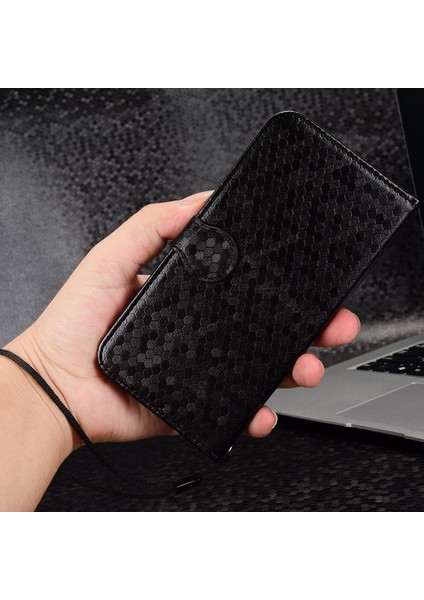 Xiaomi Için Redmi Note 11E 5g/redmi 10 5g/redmi 10 Prime+ 5g Baskılı Nokta Desen Pu Deri Telefon Kılıf Cüzdan Stand Flip Cover-Black (Yurt Dışından)