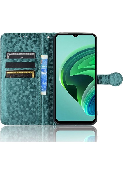 Xiaomi Için Redmi Note 11E 5g/redmi 10 5g/redmi 10 Prime+ 5g Baskılı Nokta Pu Pu Deri Telefon Kılıf Cüzdan Stand Flip Kapak Yeşili (Yurt Dışından)