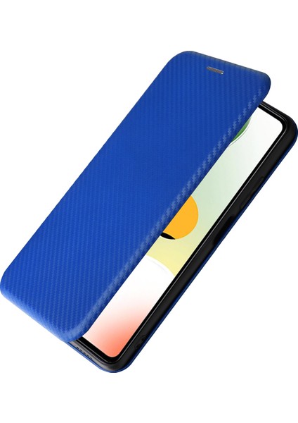 Xiaomi Redmi Için Note 12 Pro Speed ​​5g/note 12 Pro 5g/poco X5 Pro 5g Telefon Kılıfı Pu Deri Karbon Fiber Doku Stand Kartı Yuvası Telefon Kapak Mavisi (Yurt Dışından)