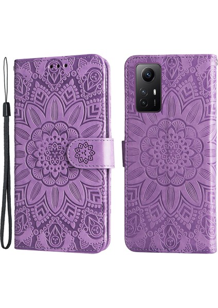 Xiaomi Için Redmi Note 12S 4g Anti-Dut Pu Deri Deri Flip Telefon Kılıfı Baskılı Ayçiçeği Stand Cüzdan Kapak Morası (Yurt Dışından) fiyatları