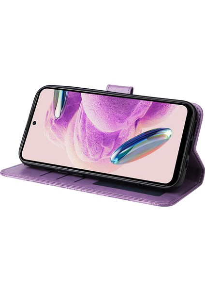 Xiaomi Için Redmi Note 12S 4g Anti-Dut Pu Deri Deri Flip Telefon Kılıfı Baskılı Ayçiçeği Stand Cüzdan Kapak Morası (Yurt Dışından) fırsatları