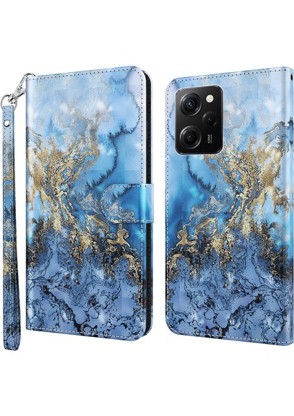 Xiaomi Redmi Için Note 12 Pro 5g/note 12 Pro Speed ​​5g/poco X5 Pro 5g Deri Telefon Kılıfı 3D Desen Baskı Kapak Standı Stand Cüzdan-Bauhinia Vadisi (Yurt Dışından)