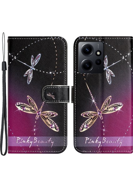 Xiaomi Için Redmi Not 12 4g Pu Deri Cüzdan Telefon Kılıfı 3D Desen Baskı Telefon Stand Kapağı-Dragonflies (Yurt Dışından) fiyatları
