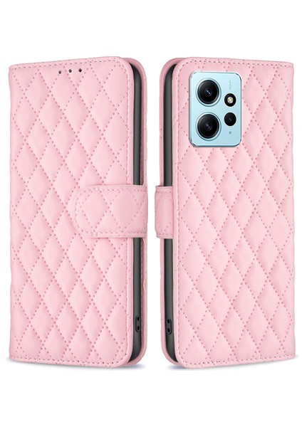 Xiaomi Redmi Için Pu Deri Telefon Kılıfı Not 12 4g Stand Cüzdan Telefon Kapak-Pembe (Yurt Dışından)