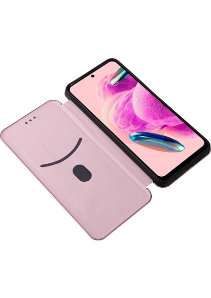 Xiaomi Için Redmi Not 12S 4g Kart Tutucu Deri Telefon Kılıfı Karbon Fiber Doku Stand Kapak Çizgi Altın (Yurt Dışından)