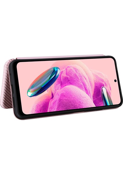 Xiaomi Için Redmi Not 12S 4g Kart Tutucu Deri Telefon Kılıfı Karbon Fiber Doku Stand Kapak Çizgi Altın (Yurt Dışından)