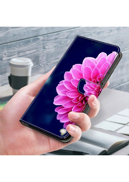 Xiaomi Için Redmi Not 12 4g Pu Deri Flip Telefon Kılıfı 3D Desen Basılı Cüzdan Stand Kapak Pembe Çiçekler (Yurt Dışından)