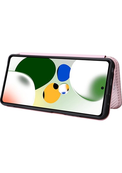 Xiaomi Redmi Için Note 12 Pro Speed ​​5g/note 12 Pro 5g/poco X5 Pro 5g Telefon Kılıfı Pu Deri Karbon Fiber Doku Stand Kartı Yuvası Telefon Kapak Çizgisi Altın (Yurt Dışından)