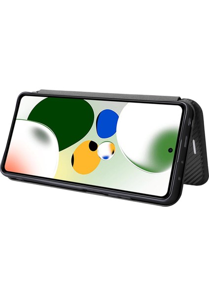 Xiaomi Redmi Için Note 12 Pro Speed ​​5g/note 12 Pro 5g/poco X5 Pro 5g Telefon Kılıfı Pu Deri Karbon Fiber Doku Stand Kartı Yuvası Telefon Kapak Black (Yurt Dışından)