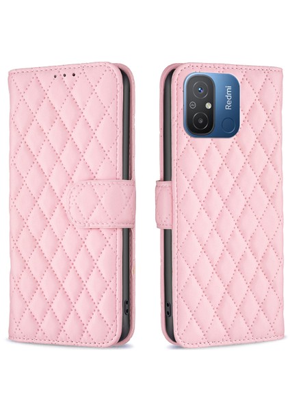Xiaomi Redmi Için 12C 4g Baskılı Pu Deri Telefon Cüzdan Kılıfı Stand Koruma Kapak Pembe (Yurt Dışından)