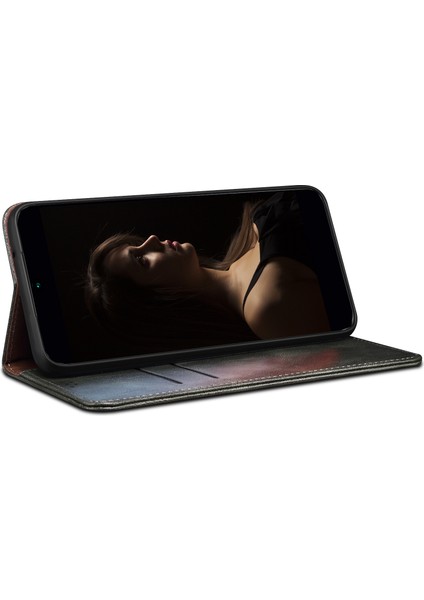Xiaomi Redmi Için Anti Drop Pu Deri Telefon Kapağı Not 12 Pro 5g /not 12 Pro Hız 5g /poco X5 Pro 5g Mumsu Çılgın At Doku Doku Standı Telefon Kılıf Yeşili (Yurt Dışından)