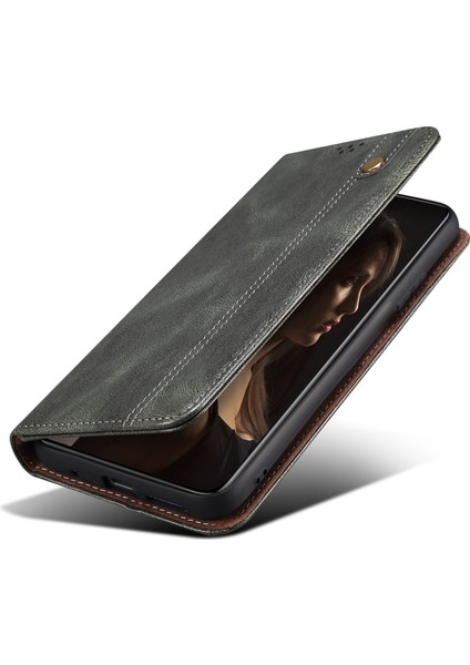 Xiaomi Redmi Için Anti Drop Pu Deri Telefon Kapağı Not 12 Pro 5g /not 12 Pro Hız 5g /poco X5 Pro 5g Mumsu Çılgın At Doku Doku Standı Telefon Kılıf Yeşili (Yurt Dışından)