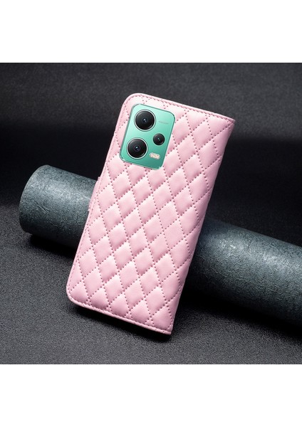Xiaomi Redmi Için Cüzdan Telefon Kılıfı Not 12 5g (Global)/(Hindistan)/(Çin)/poco X5 5g Flip Folio Deri Kapak Standı Telefon Vaka-Pembe (Yurt Dışından)