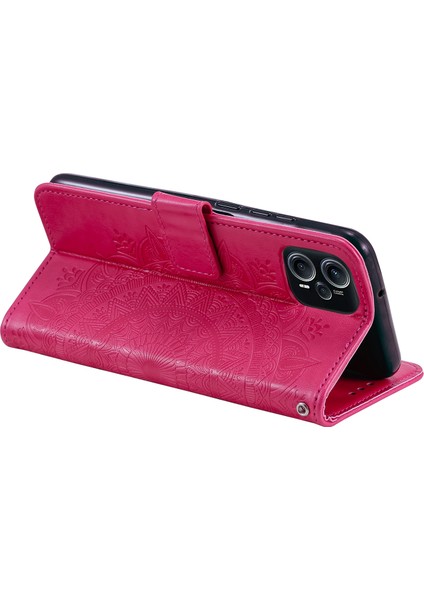 Xiaomi Için Redmi Note 12 Turbo/poco F5 5g Cüzdan Pu Deri Kılıf Mandala Çiçek Dışında Stand Stand Kapak-Rose (Yurt Dışından)