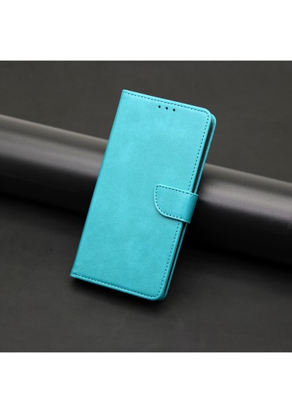 Xiaomi Için Redmi Not 12S 4g Flip Stand Pu Deri Cüzdan Kılıf Buzağı Doku Telefon Kapak Baby Mavi (Yurt Dışından)