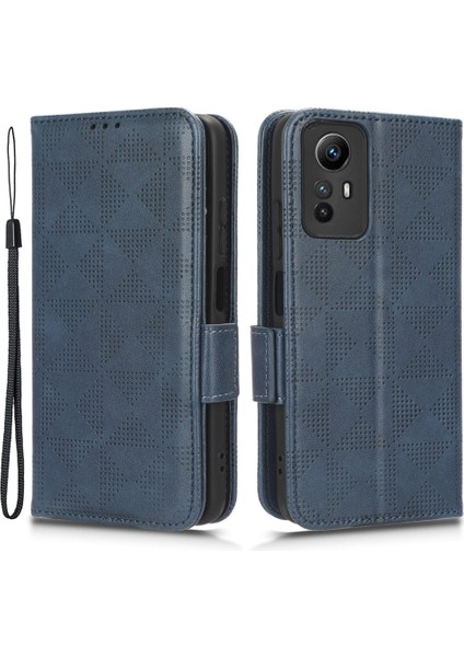 Xiaomi Için Redmi Note 12S 4g Pu Deri Cüzdan Telefon Kılıfı Baskılı Üçgen Katlama Stand Kapak Mavisi (Yurt Dışından) fiyatları