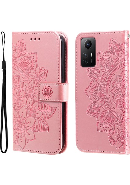 Xiaomi Için Redmi Note 12S 4g Anti-Dut Pu Deri Kapak Çiçeği Baskı Telefon Standı Cüzdan Telefon Vaka-Pembe (Yurt Dışından) fiyatları