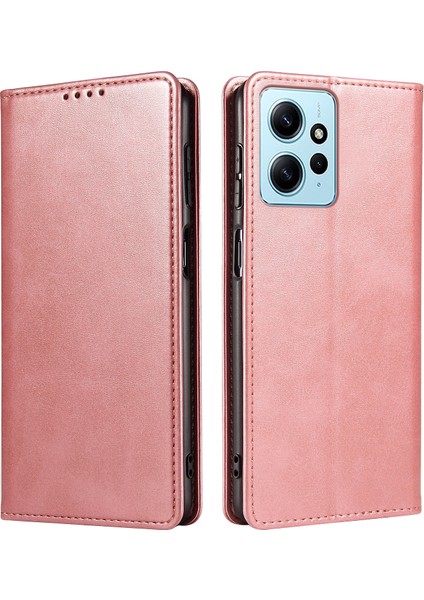 Xiaomi Için Redmi Note 12 4g Pu Deri Cüzdan Kılıf Buzağı Doku Standı Akıllı Telefon Kapak Golü Altın (Yurt Dışından)