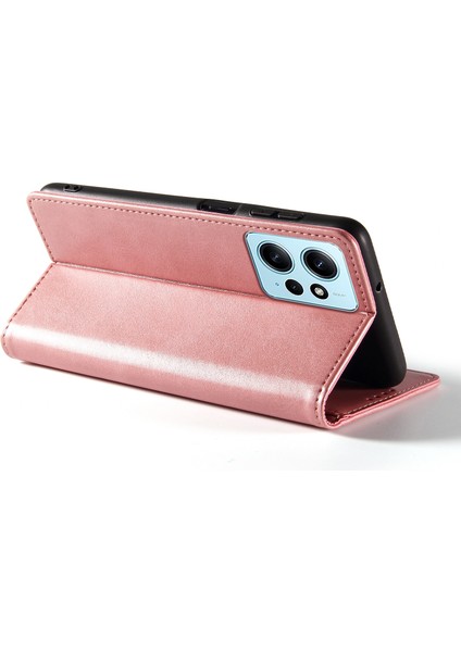 Xiaomi Için Redmi Note 12 4g Pu Deri Cüzdan Kılıf Buzağı Doku Standı Akıllı Telefon Kapak Golü Altın (Yurt Dışından)