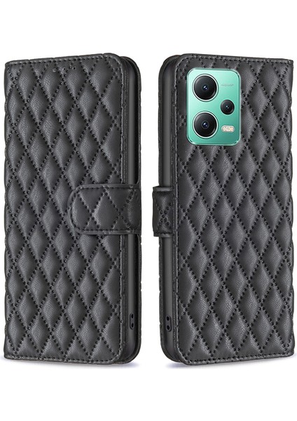 Xiaomi Redmi Için Cüzdan Telefon Kılıfı Not 12 5g (Global)/(Hindistan)/(Çin)/poco X5 5g Flip Folio Deri Kapak Standı Telefon Vaka Black (Yurt Dışından)