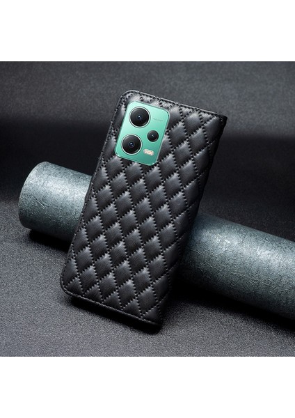Xiaomi Redmi Için Cüzdan Telefon Kılıfı Not 12 5g (Global)/(Hindistan)/(Çin)/poco X5 5g Flip Folio Deri Kapak Standı Telefon Vaka Black (Yurt Dışından)