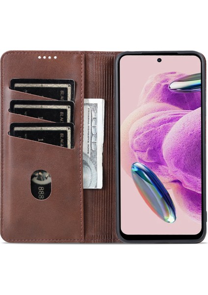 Xiaomi Redmi Için Note 12S 4g Görüntüleme Standı Pu Deri Cüzdan Kılıfı Flip Folio Telefon Kapak Kavurdu (Yurt Dışından)