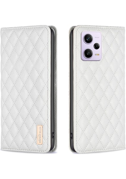 Xiaomi Redmi Için Pu Deri Kapak Not 12 Pro 5g/not 12 Pro Hız 5g/poco X5 Pro 5g Stand Telefon Kılıf Kart Tutucu Manyetik Kapatma Telefon Kapak-Beyaz (Yurt Dışından)