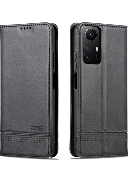 Xiaomi Için Redmi Note 12S 4g Görüntüleme Standı Pu Deri Cüzdan Kılıf Flip Folio Telefon Kapak Black (Yurt Dışından)